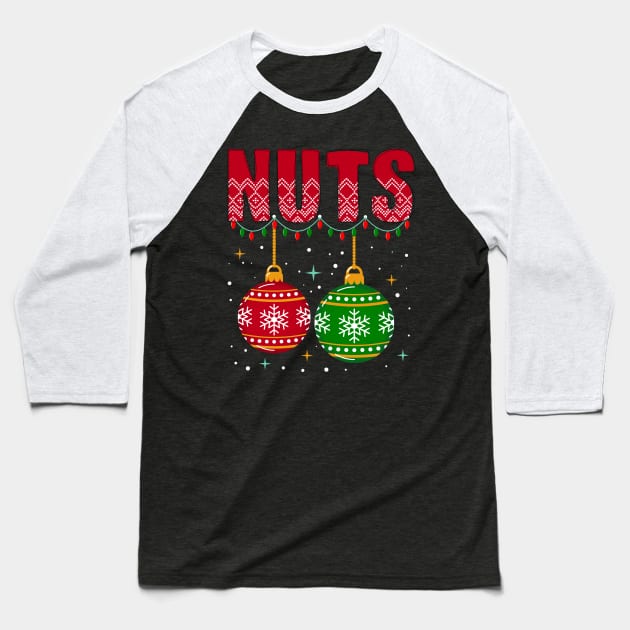 Chestnuts Matching Family Funny Chest Nuts Christmas Couple Baseball T-Shirt by DenverSlade